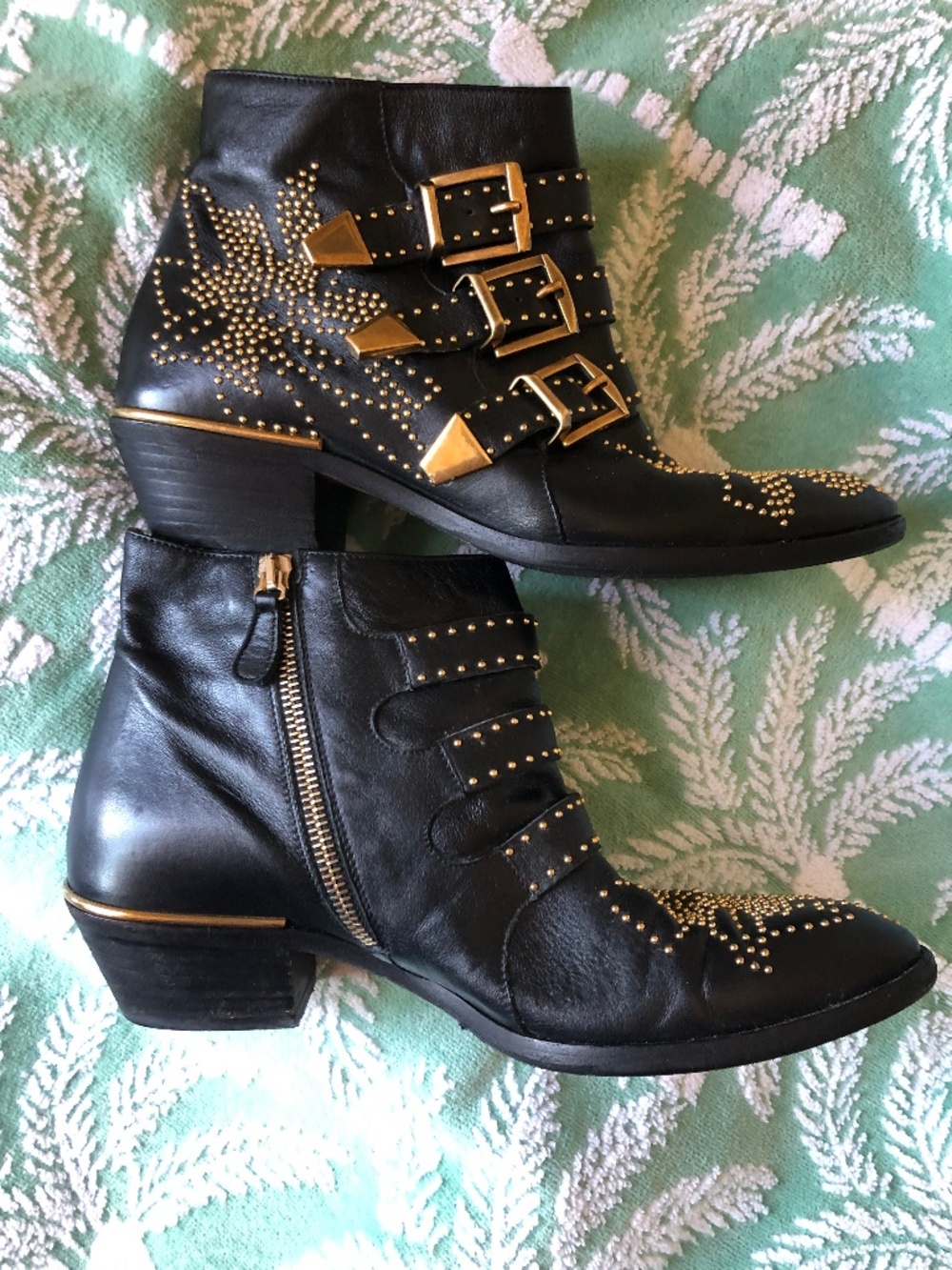 Chloe studded leather booties